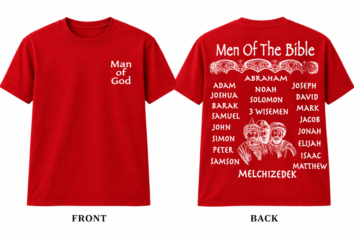 Men Of The Bible | Tee For Men | Front And Back